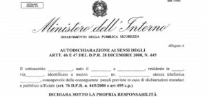 Modulo autocertificazione
