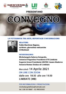 Convegno online sul tema “Fotografia”, 14 aprile ore 18.30