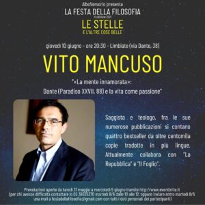 Festa della Filosofia con Vito Mancuso – 10 giugno, ore 20.30