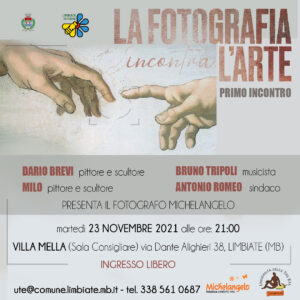 “La fotografia incontra l’arte” – 23 novembre, ore 21.00