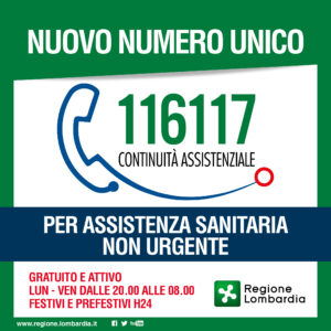 Continuità Assistenziale (ex Guardia Medica) – Numero unico 116117