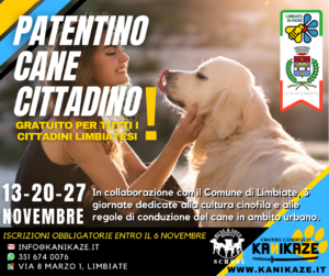 “Patentino Cane Cittadino” – 13, 20 e 27 novembre 2022