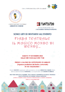 Fiaba teatrale “Il Magico Mondo di Wendy” – 19 novembre 2022, ore 15.00