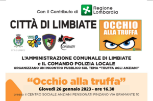 “Occhio alla truffa” – giovedì 26 gennaio, ore 16.30
