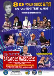 “80 Voglia di Lucio Battisti” – a Teatro con i Lions, 25 marzo 2023
