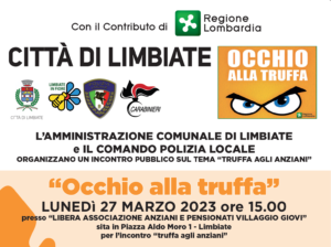 “Occhio alla Truffa” – Lunedì 27 marzo, ore 15.00