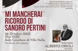 “Mi mancherai. Ricordo di Sandro Pertini” – 26 ottobre, ore 21.00