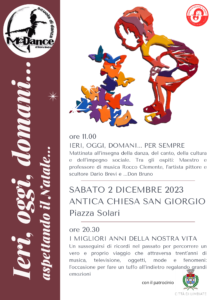 “Ieri, oggi, domani… aspettando il Natale” – 2 dicembre 2023