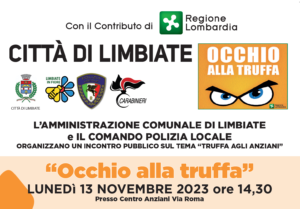 “Occhio alla Truffa” – 13 novembre, ore 14.30