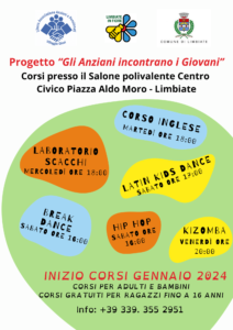 Progetto “Gli anziani incontrano i giovani” – corsi gratuiti in piazza Aldo Moro