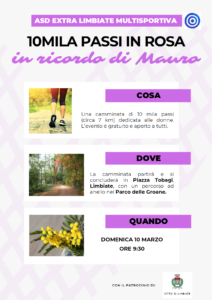 “10mila passi in rosa” – 10 marzo, ore 9.30