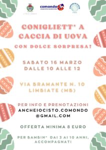 “Conigliett* a caccia di uova” – 16 marzo 2024, ore 10.00