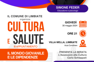 Ciclo “Cultura e Salute” – “Il mondo giovanile e le dipendenze” – 30 maggio, ore 21.00